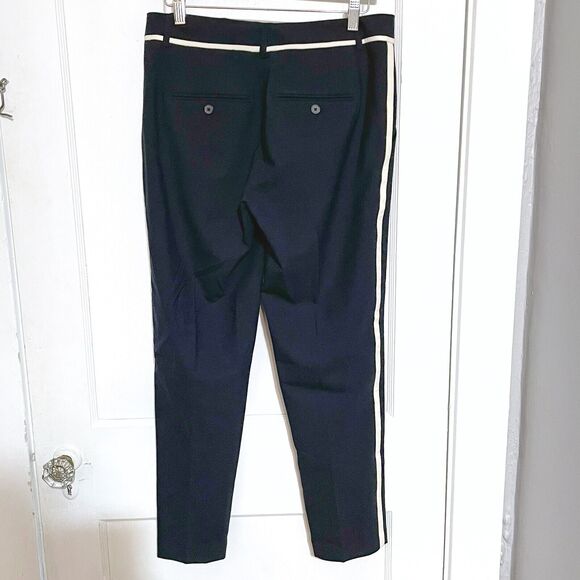 VINCE Navy Tuxedo Side Stripe Dress Pants women's size 6 Trousers Wool - Picture 4 of 8